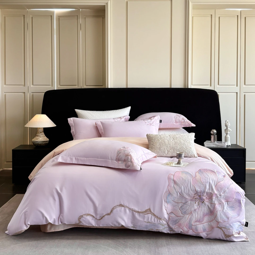 【新疆棉贺娇龙专场】佑家全棉新疆棉刺绣四件套-琉璃花语