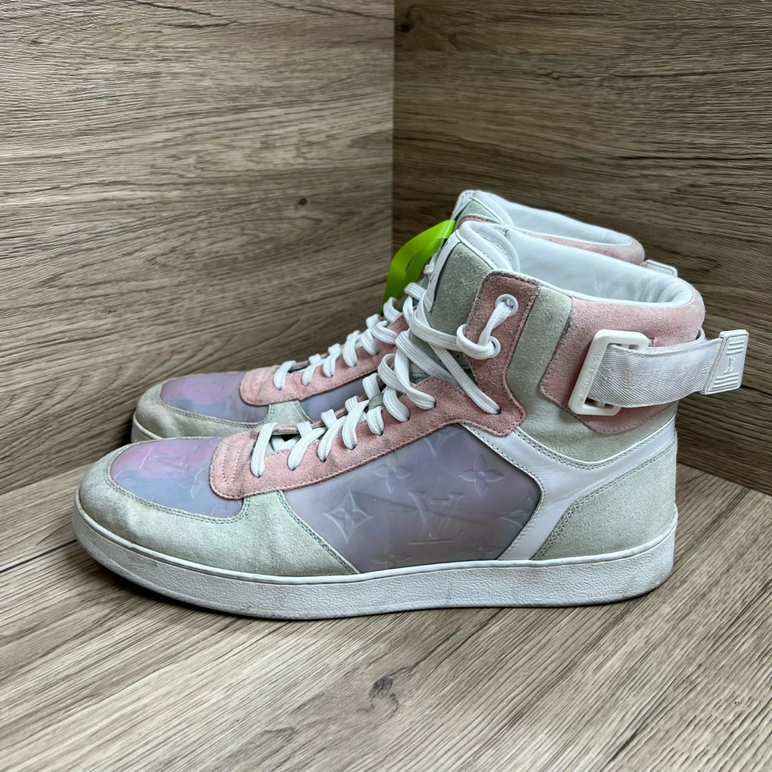 95新 LouisVuitton/路易威登 Rivoli 蓝粉镭射高帮板鞋 43码