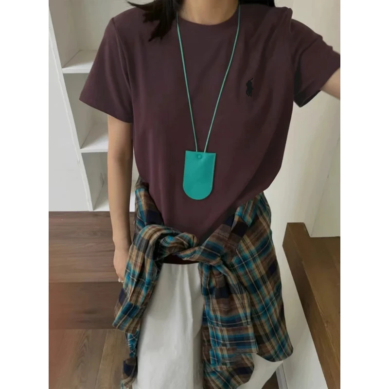 粉丝福利云朵棉早春新款小马刺绣高级感百搭爆款短袖T恤女上衣D1