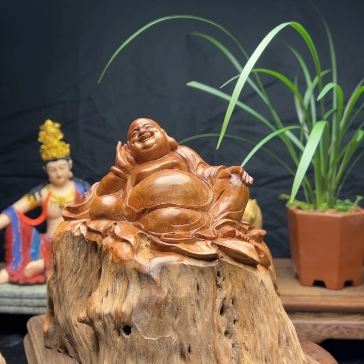 红***仰荔枝木荔枝香炉「笑佛350