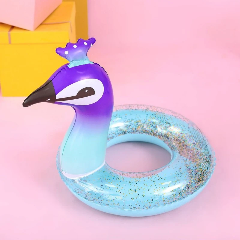 小孔雀儿童游泳圈5-12岁宝宝充气腋下圈水上游泳玩具