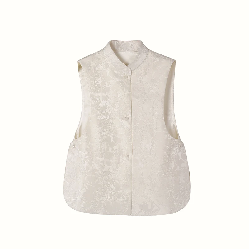 白色国风刺绣花马甲2A3U117||X.W限量