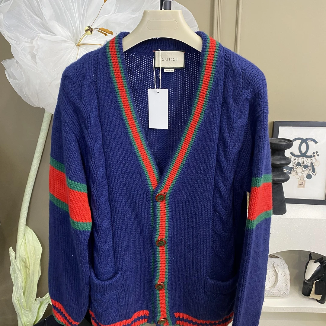 95新 GUCCI/古驰 潮服/古驰GUCCI/深蓝休闲针织外套/s码/04540020