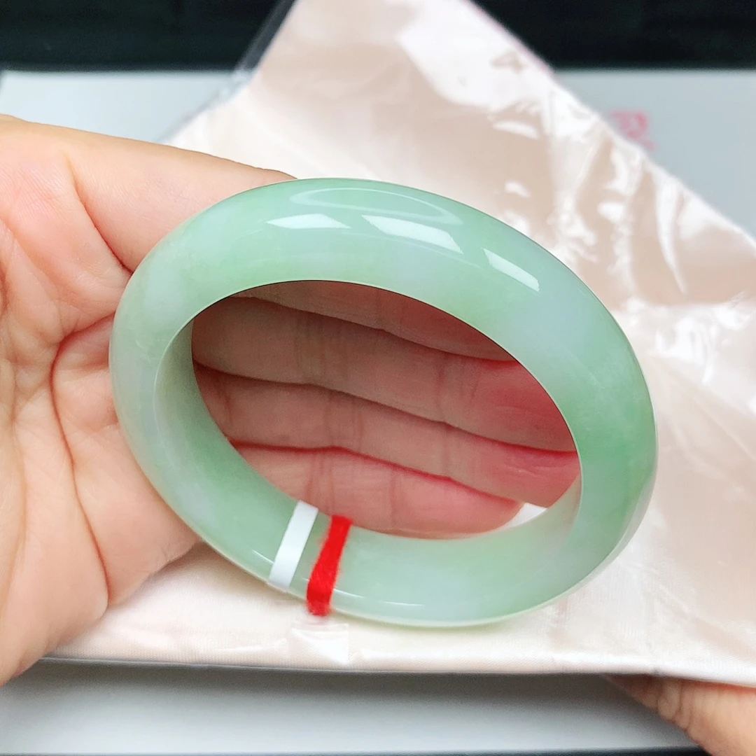 未镶嵌手镯翡翠冰润果绿1