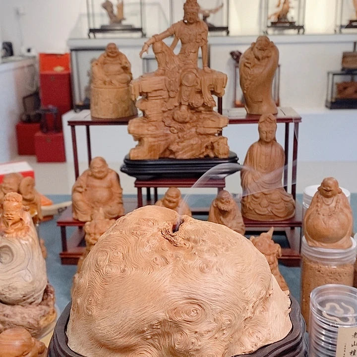 荔枝木香炉的摆件作品
