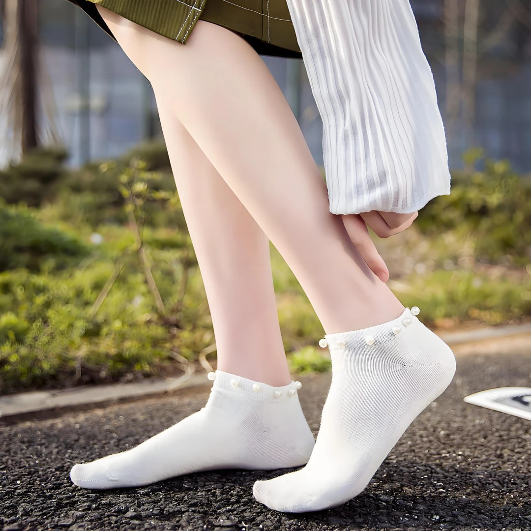 一双/薄款纯色女夏季短袜中筒浅口短筒运动百搭春夏学生.