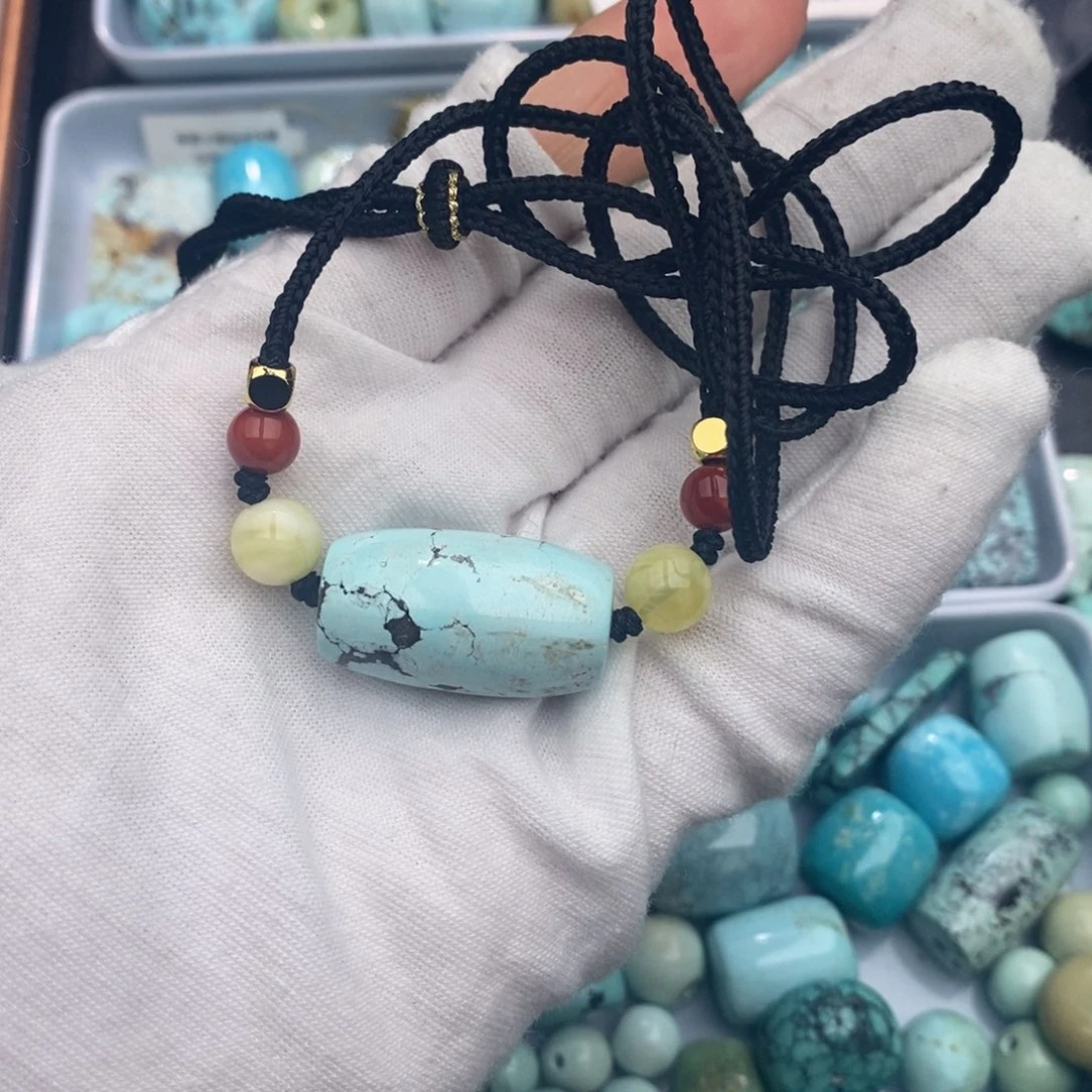 未镶嵌绿松石卡15桶珠