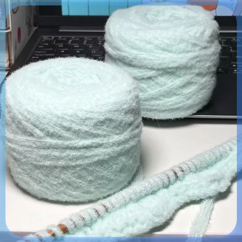 暖和牛奶慕斯云朵棉棉DIY手工棒针围巾材料包薄荷绿