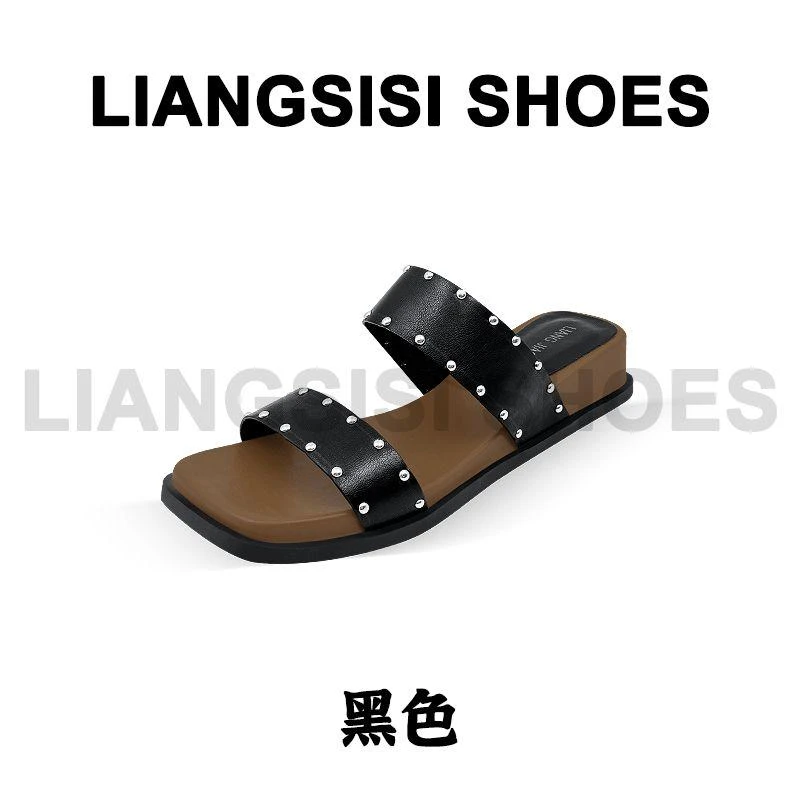 梁思思SHOES高级经典百搭一字女鞋半拖-2569