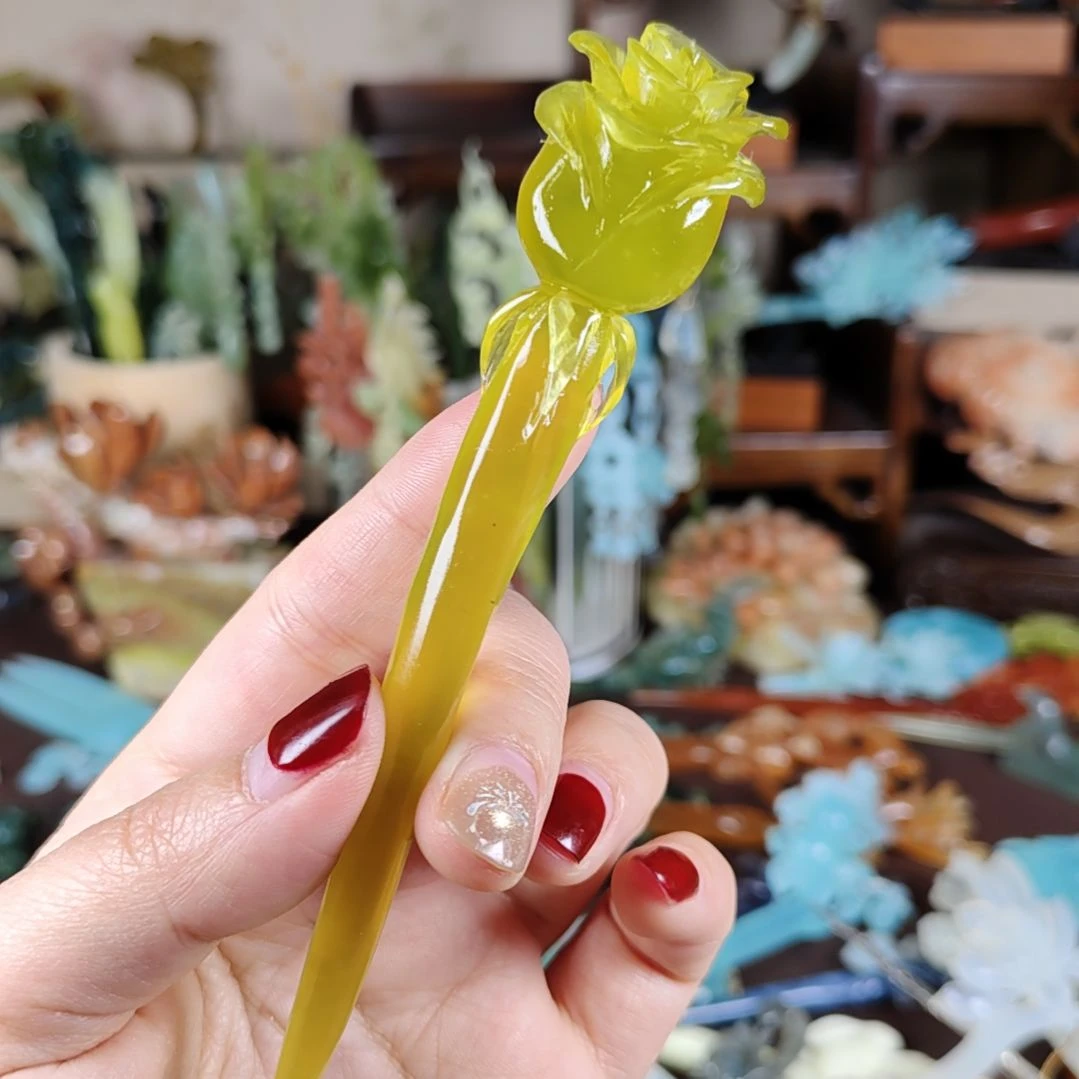 蛇纹石玉发饰未镶嵌