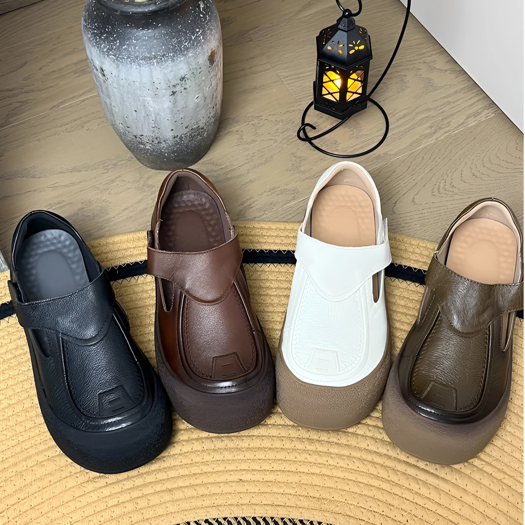 8801真皮复古单鞋女2025春季新款软底软皮不累脚手工女鞋单鞋