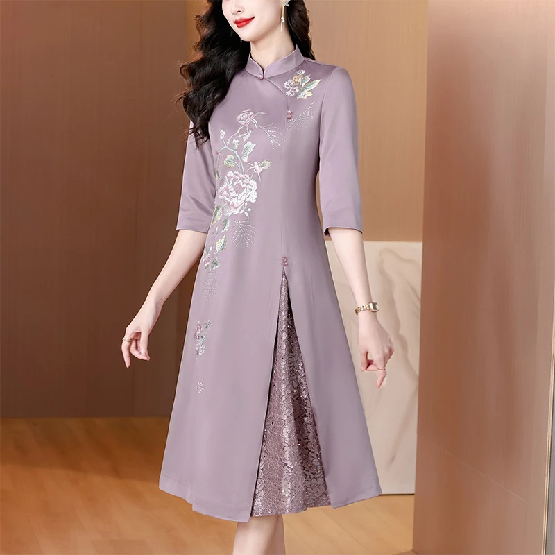 高端喜婆婆婚宴装旗袍新中式2025新款高贵年轻喜妈妈结婚礼服喜服