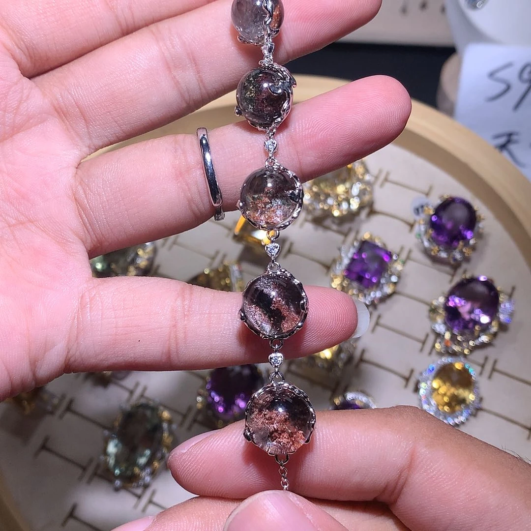 黄晶戒指银S925镶嵌小*婼戒指