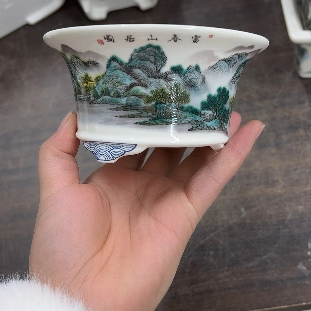 紫砂花盆556号瑕疵13/6.5cm