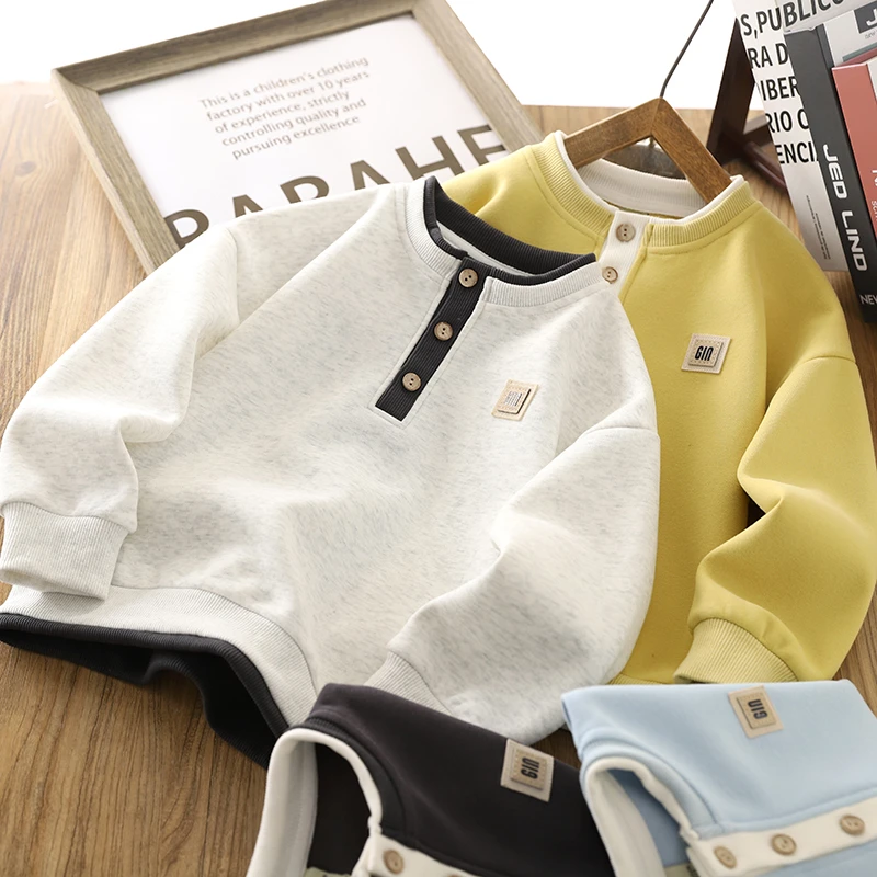 男童卫衣春秋装2025新款儿童假两件打底衫童装男孩潮酷休闲上衣