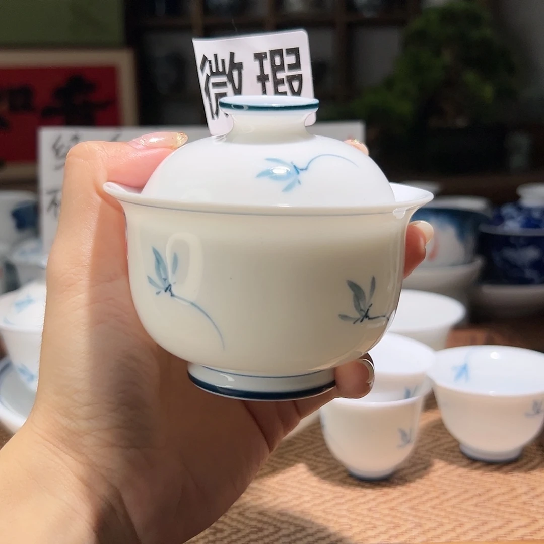 【闪购商品】瑕疵 手绘 盖碗