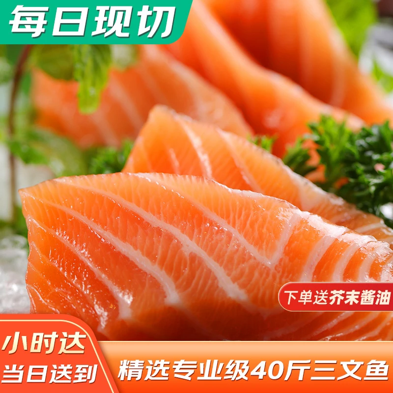 40斤三文鱼中段250克三文鱼同城