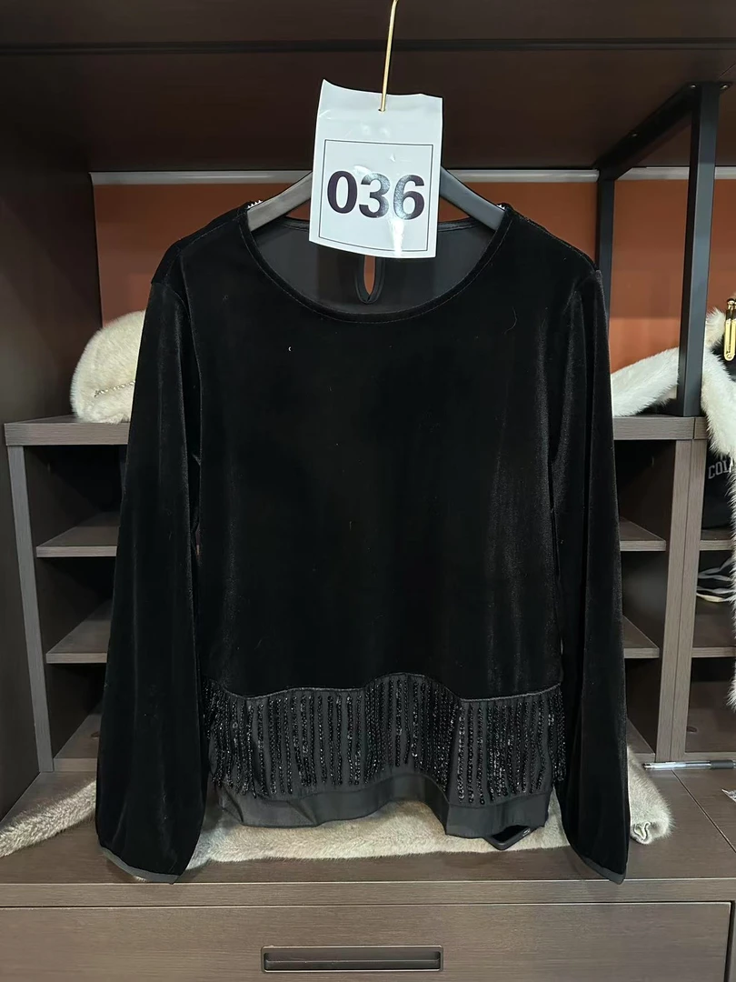 036长款百搭翻领POLO领针织纯色七分袖衬衫女士时尚外套夏季气质