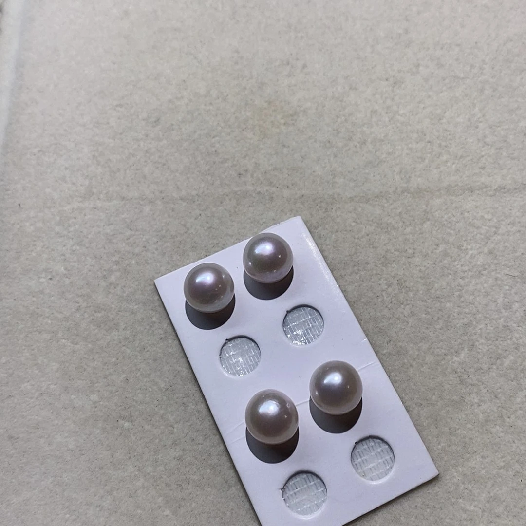 银S925镶嵌淡水珍珠耳饰10-11做素钉