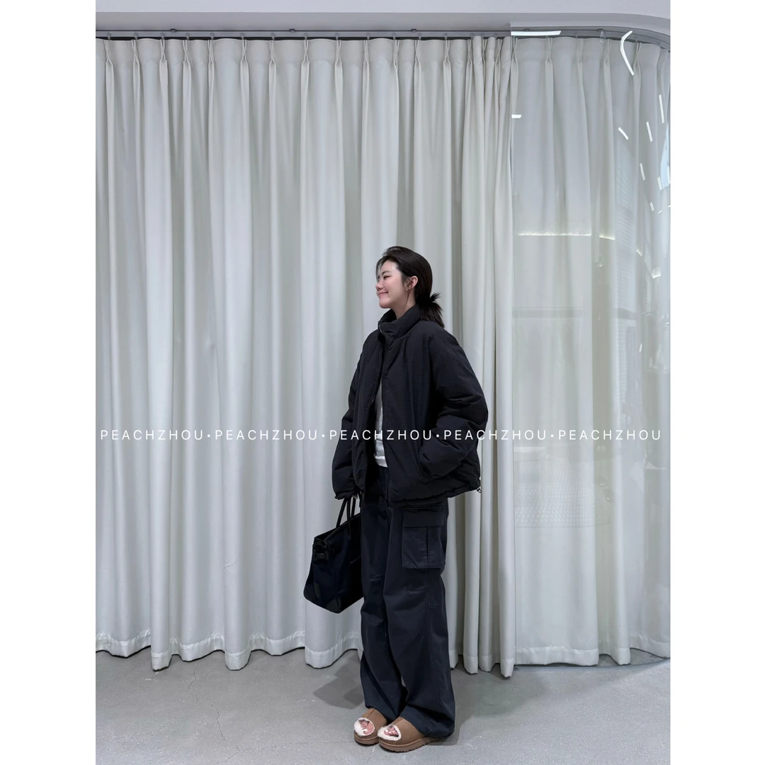 『PEACHZHOU』美式山系工装风琴大口袋宽松直筒系扣休闲裤