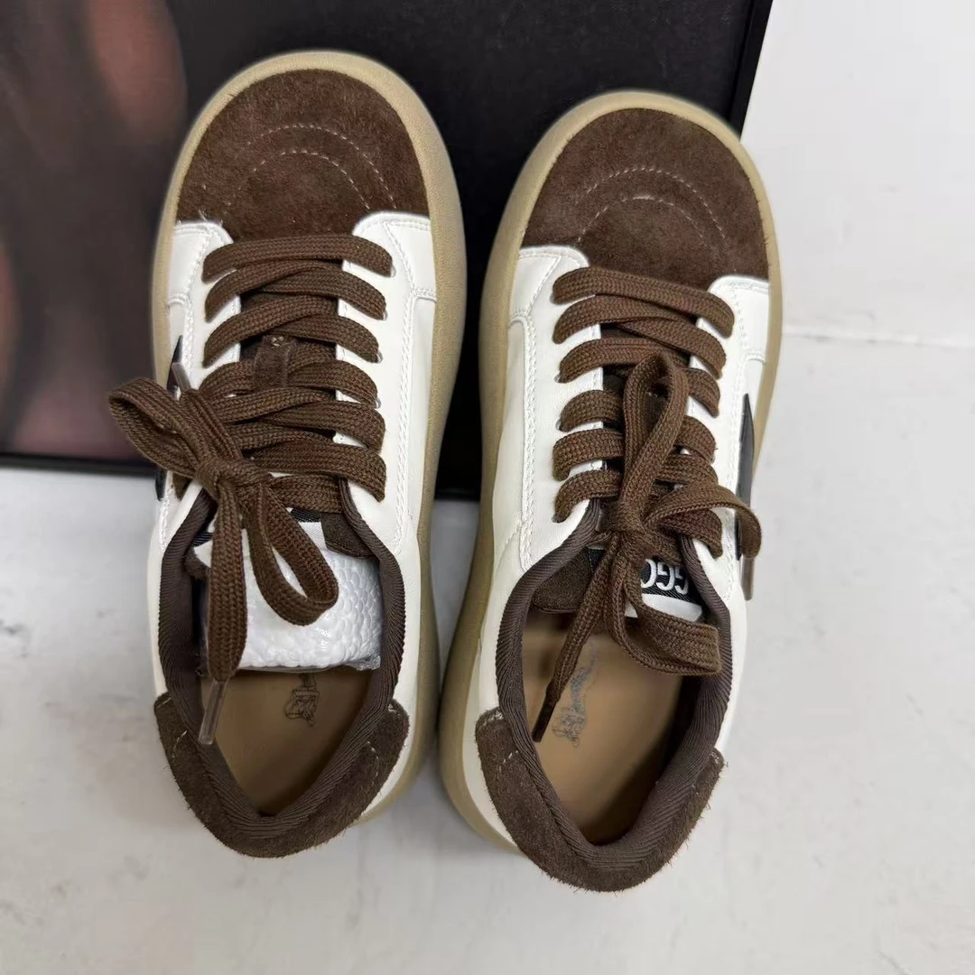 【摩姐姐欧韩】72539秋款拼色厚底小星星脏脏休闲板鞋