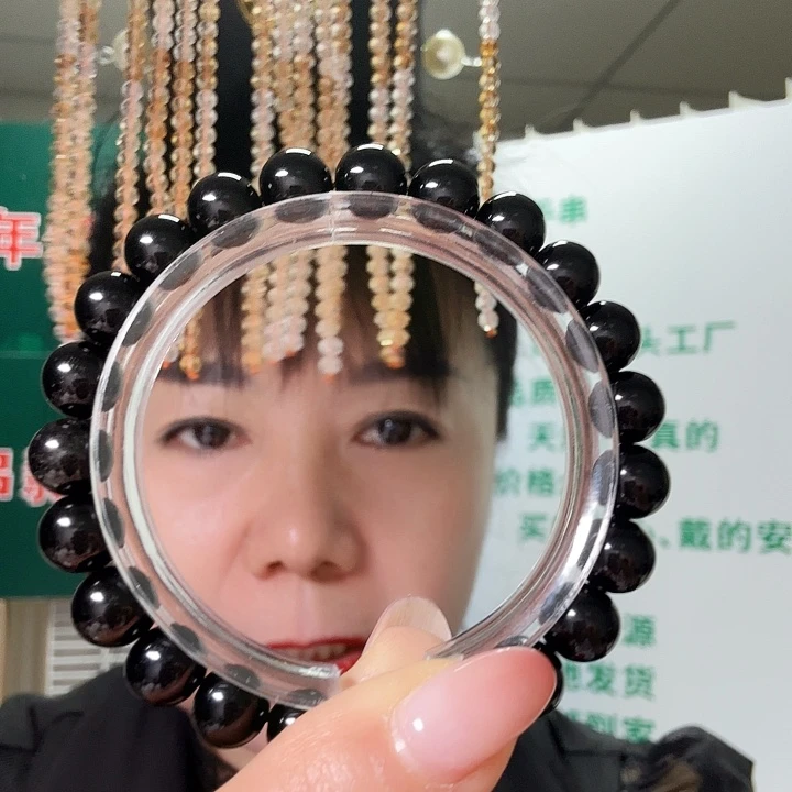 未镶嵌手串水晶黑钥匙8m m