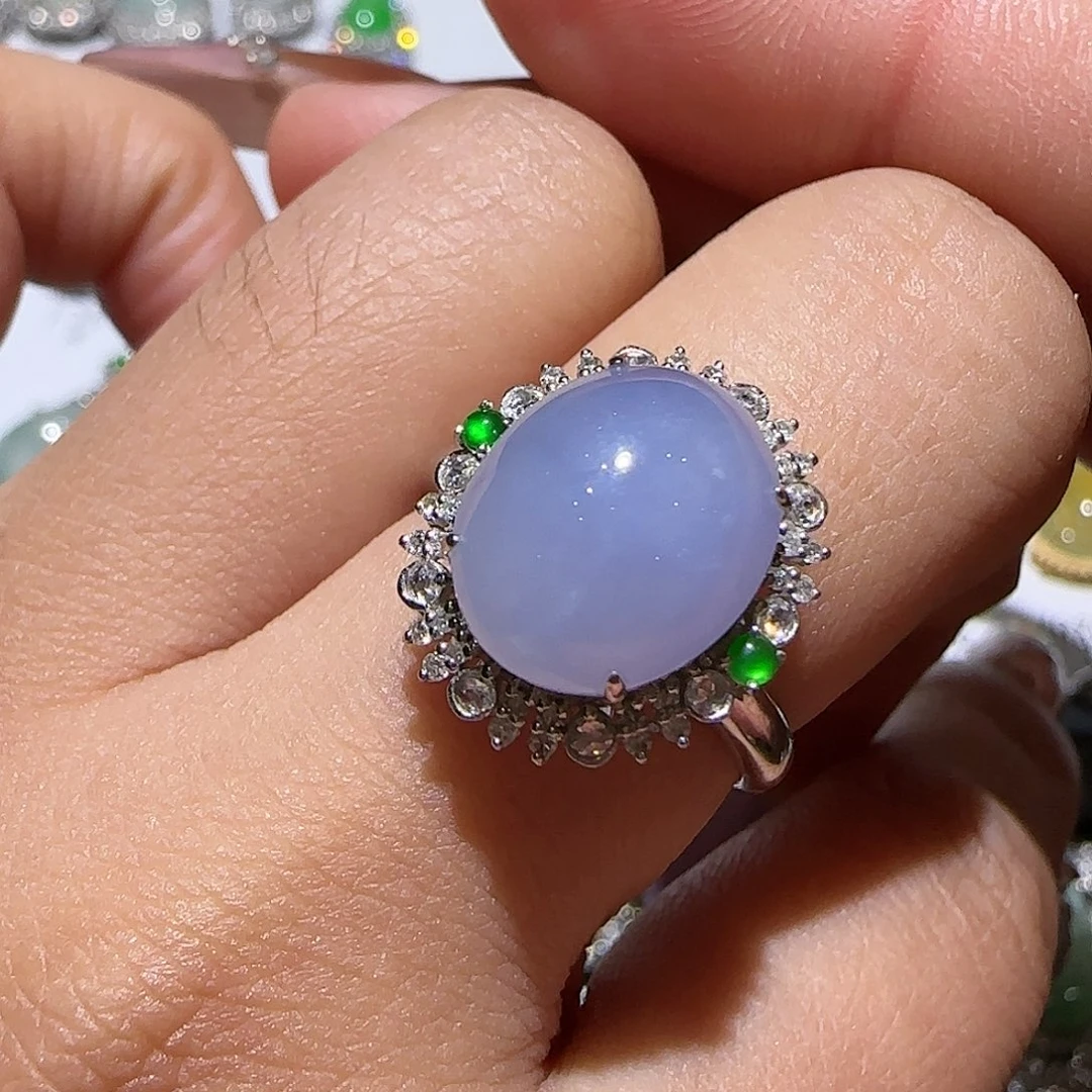 【闪购商品】18K金镶嵌戒指翡翠天然