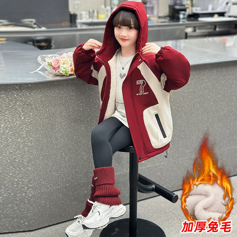 巴拉巴拉男孩女孩女童棉服外套2025新款儿童洋气时髦中大童装女孩