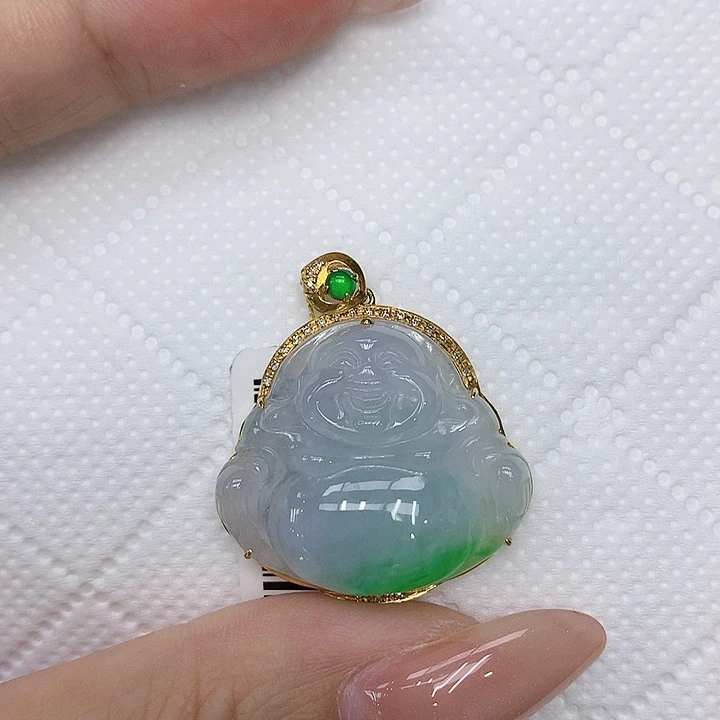 颈饰18K金镶嵌翡翠如**