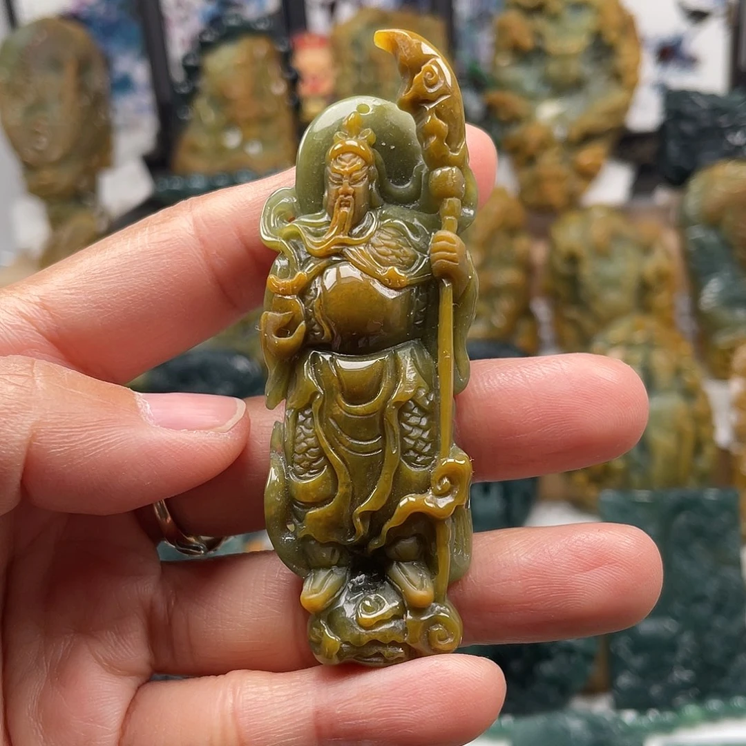 翡翠未镶嵌颈饰天然翡翠a货关公