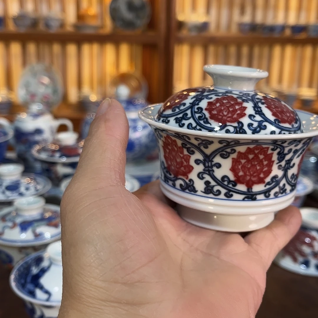 錡镇堂手工手绘绘盖碗