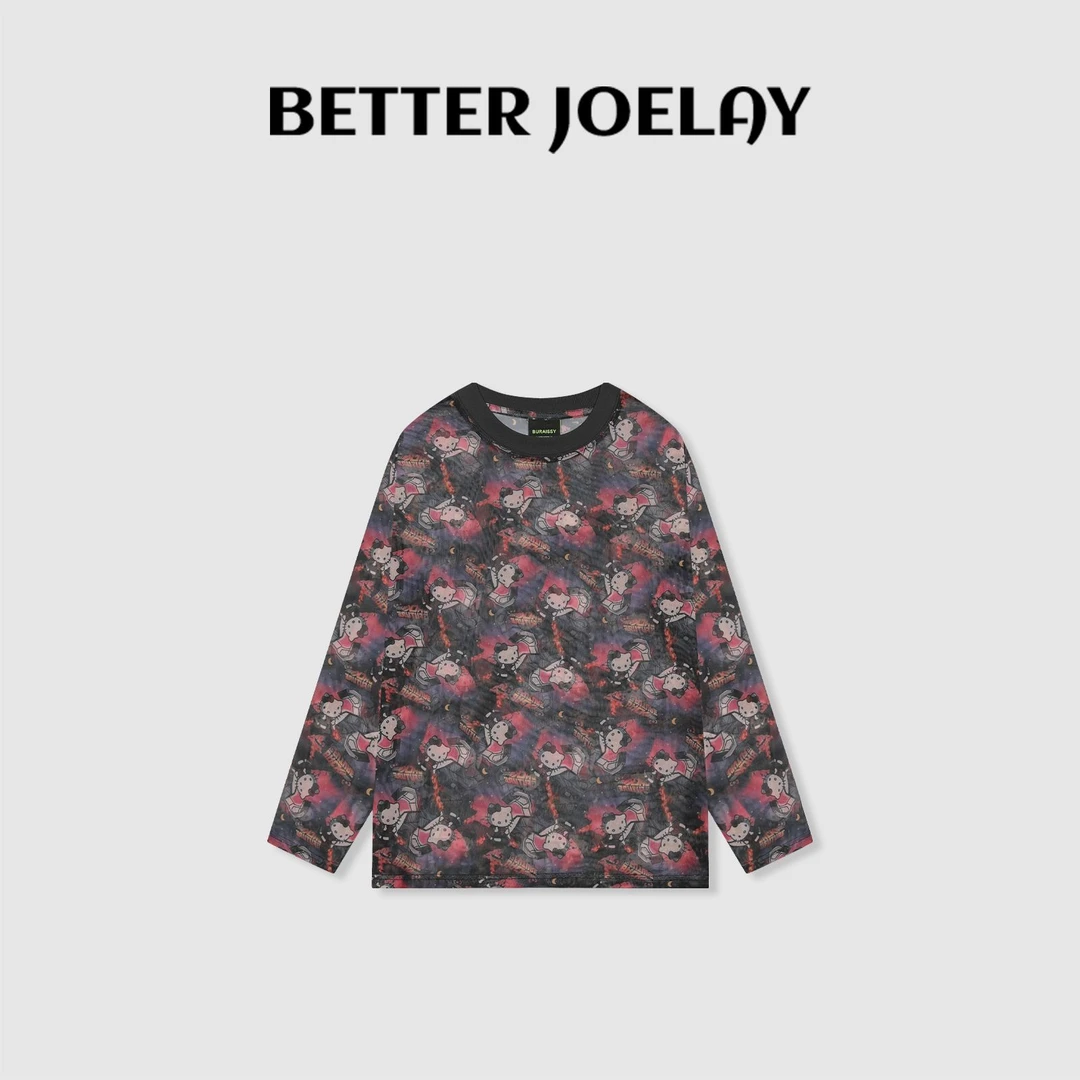 BETTER JOELAY-【红色凯蒂】时尚百搭长袖T恤休闲风ZZ3753