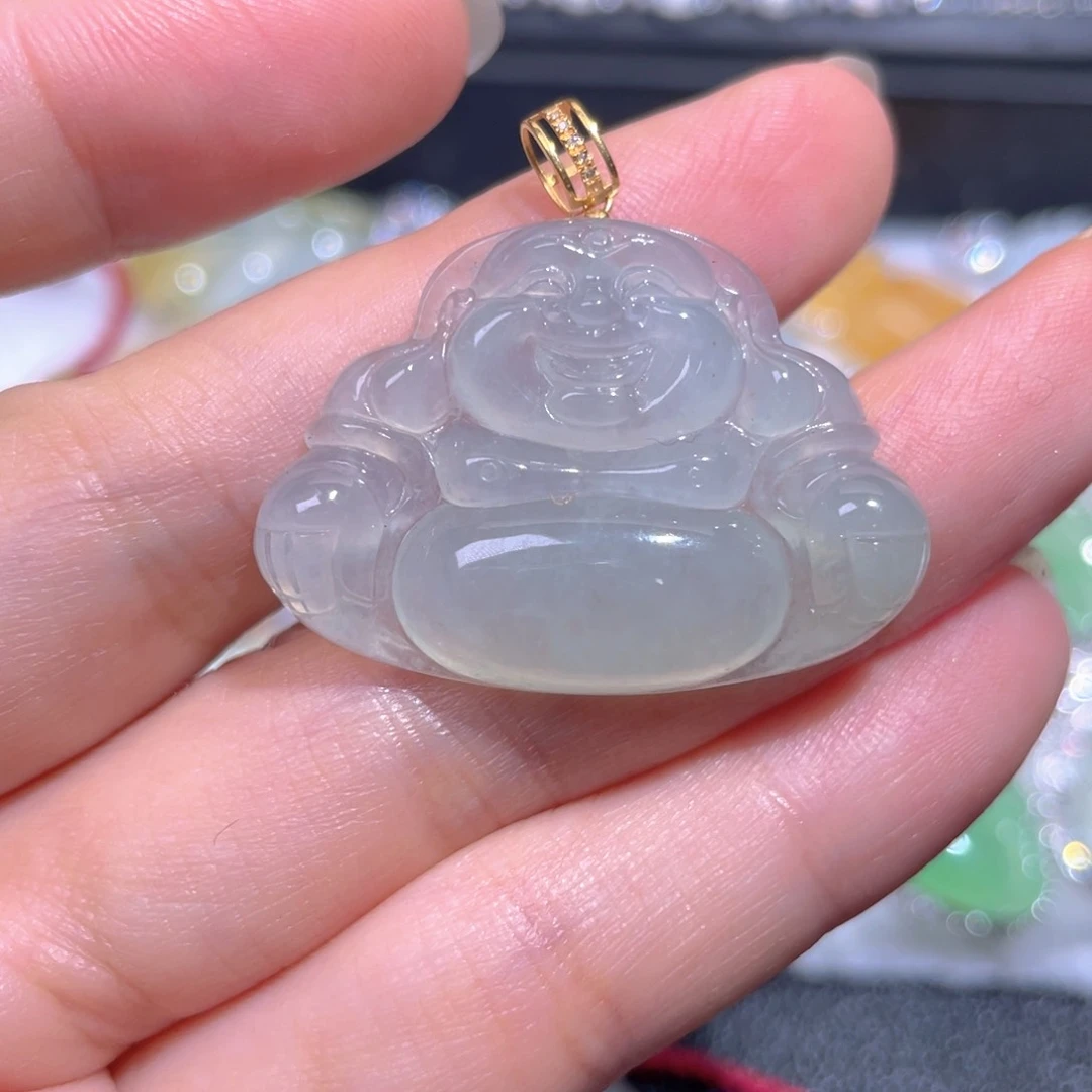 颈饰18K金镶嵌翡翠翡翠