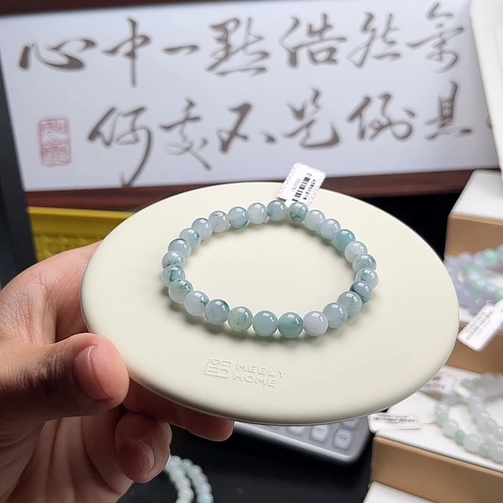 糖***月翡翠未镶嵌手链卡7.2不退不换