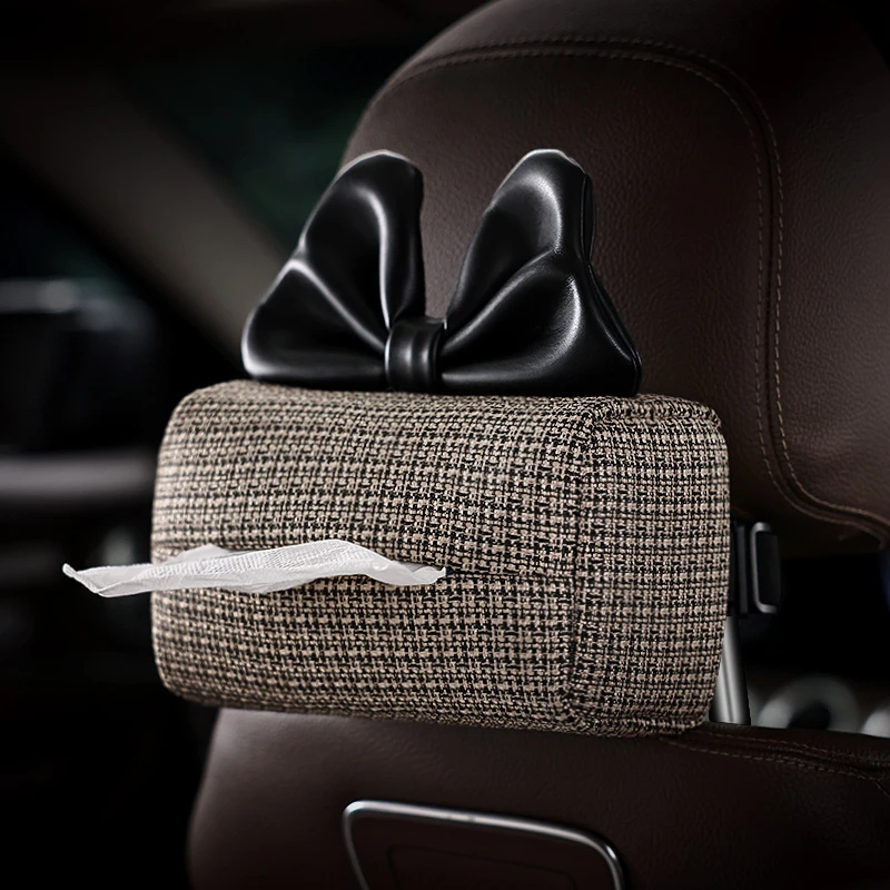 星星小香风汽车纸巾盒车用抽纸盒车载挂式纸巾包车内装饰用品大全