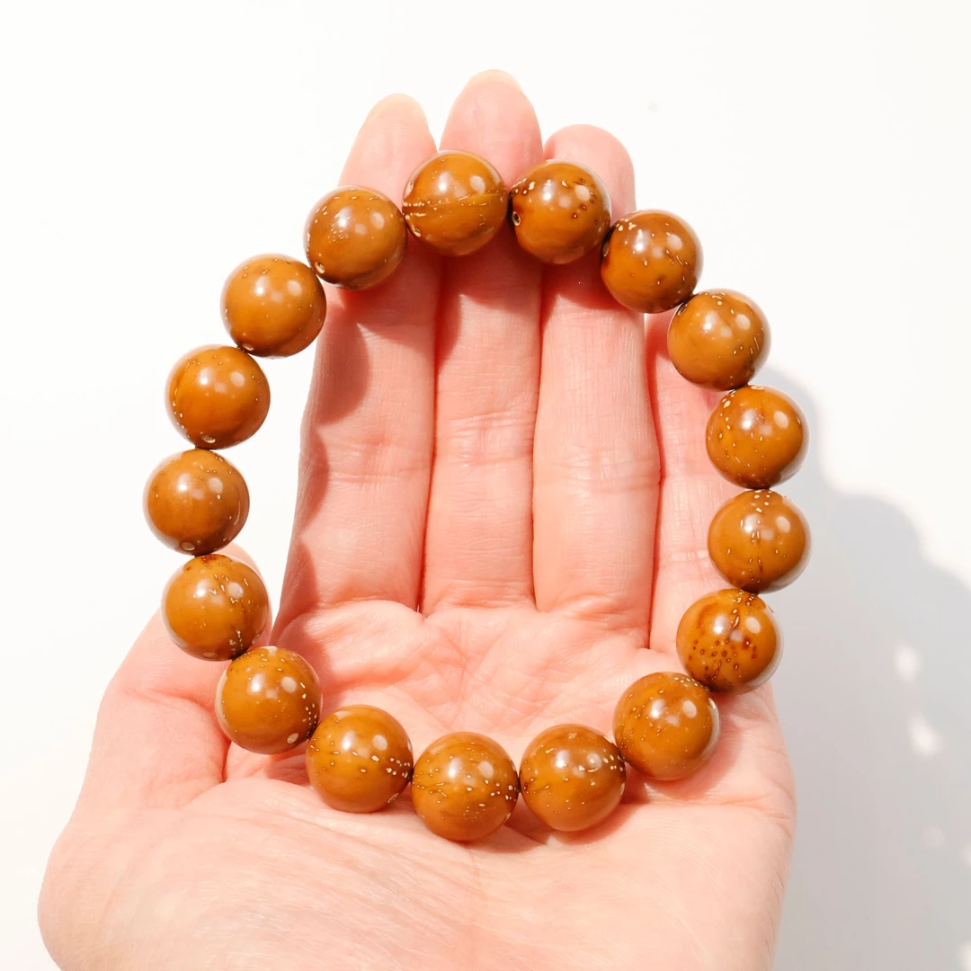 原生态紫金鼠光珠12-13mm 三眼菩提手串高端文玩情人节