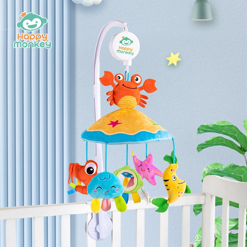 新生儿床铃婴儿玩具0到3个月宝宝床头摇铃旋转音乐悬挂式车吊挂件