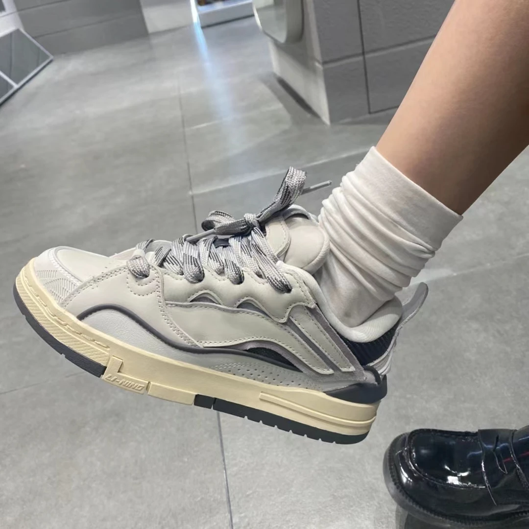 (直播）李宁 惟吾GOLDEN |女运动秋冬款舒适软弹滑板文化鞋AECS074