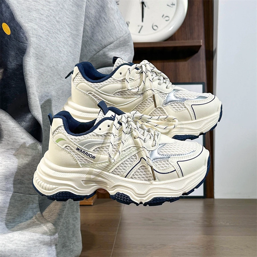 Warrior/回力厚底女鞋时尚新款透气百搭休闲运动鞋增高小白鞋女款