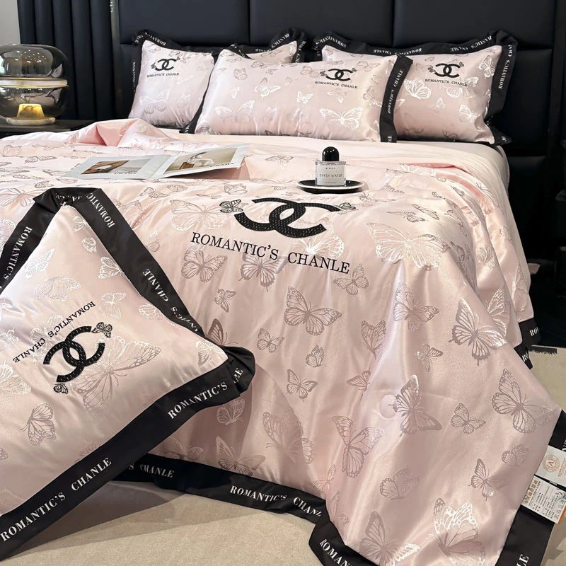 夏季夏凉被四件套冰丝夏季轻奢丝滑裸睡空调被床上用品薄被子床单