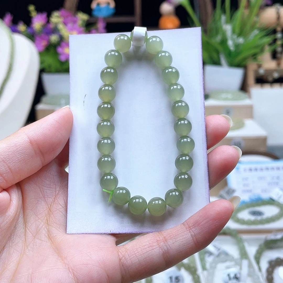 白***茶和田玉未镶嵌手串