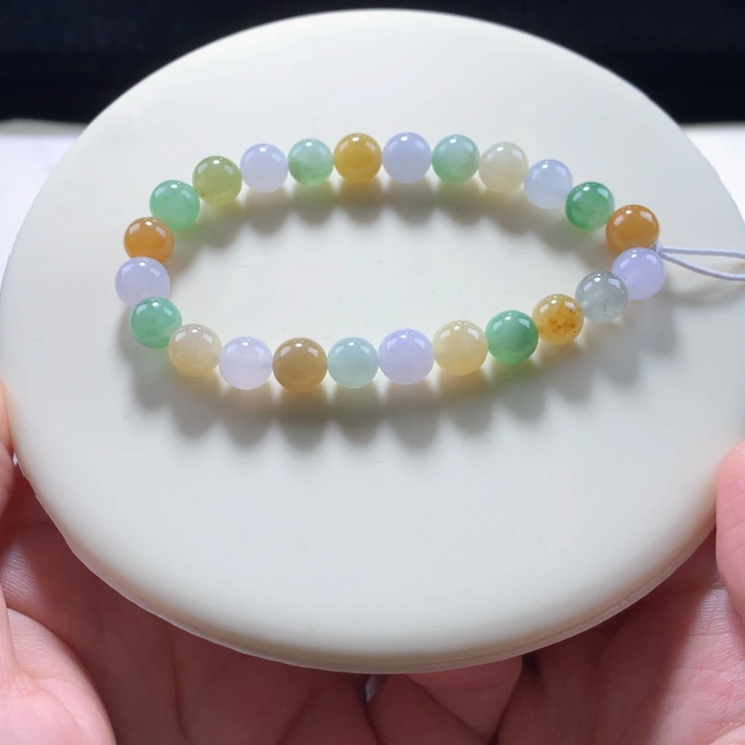 翡翠手链未镶嵌三彩串