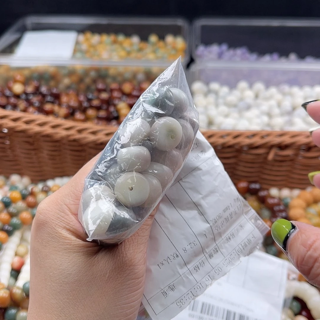 白玉菩提吊坠A/13mm/30颗锅底