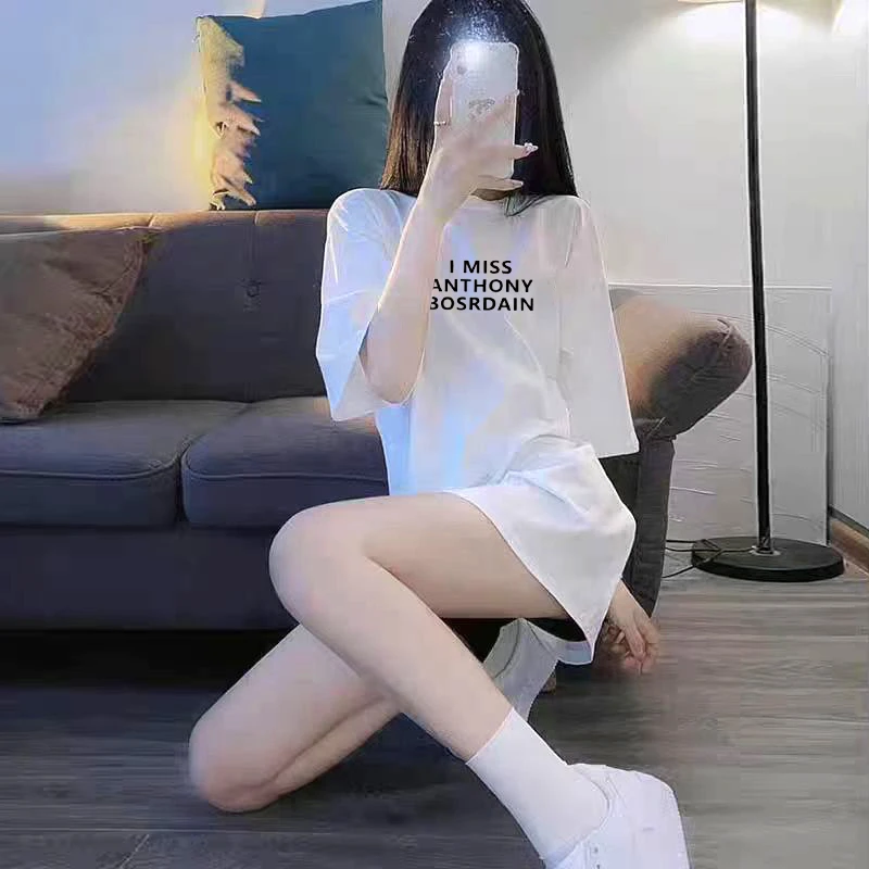 欧洲站短袖白色T恤女中长款2025夏季新款遮屁股洋气纯棉上衣学生