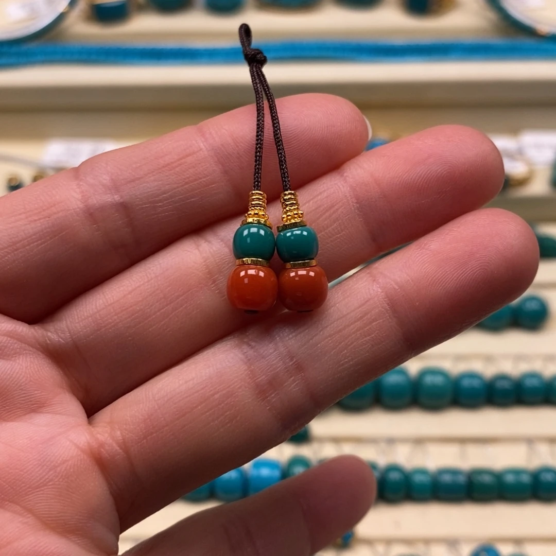 绿松石18K金镶嵌珠宝奇石直径6➕