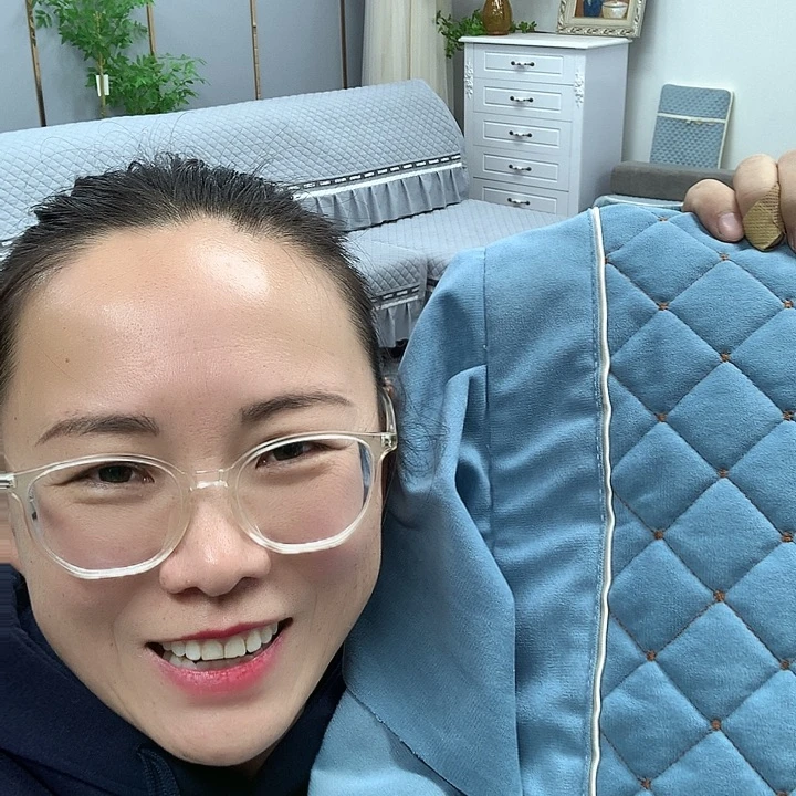 云***生雪尼尔月光蓝扶手1个