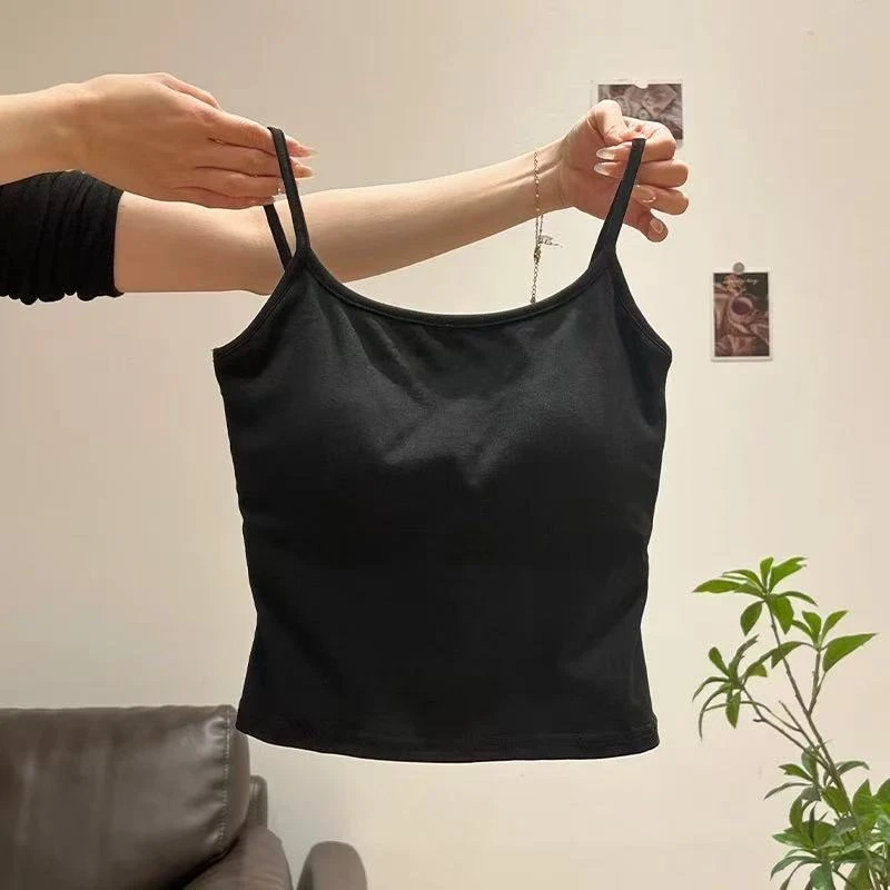 【晨浠定制】新款时尚短款百搭简约风吊带背心808