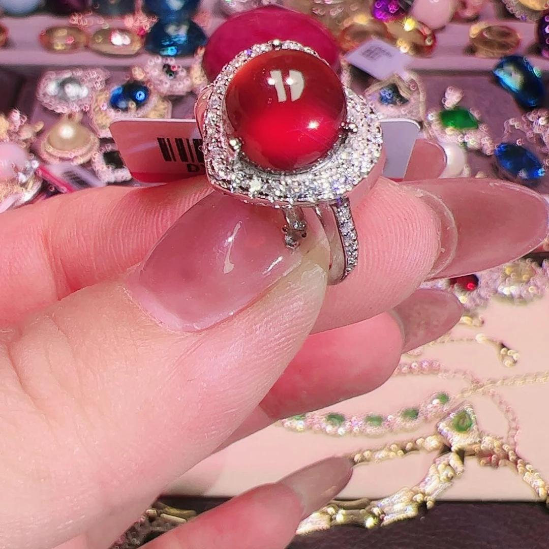 石榴石（芬达石）戒指银S925镶嵌