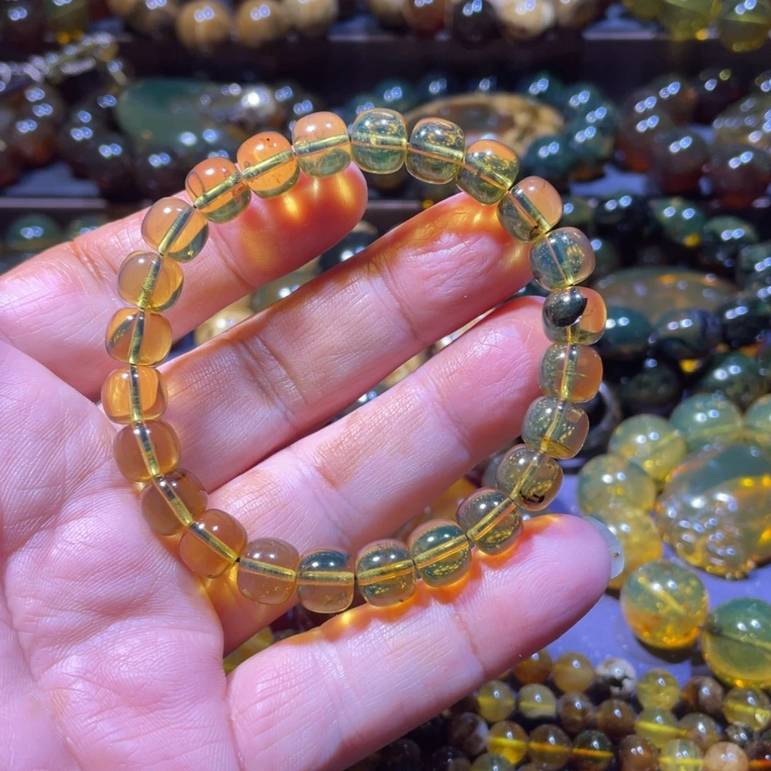 琥珀未镶嵌手链天然