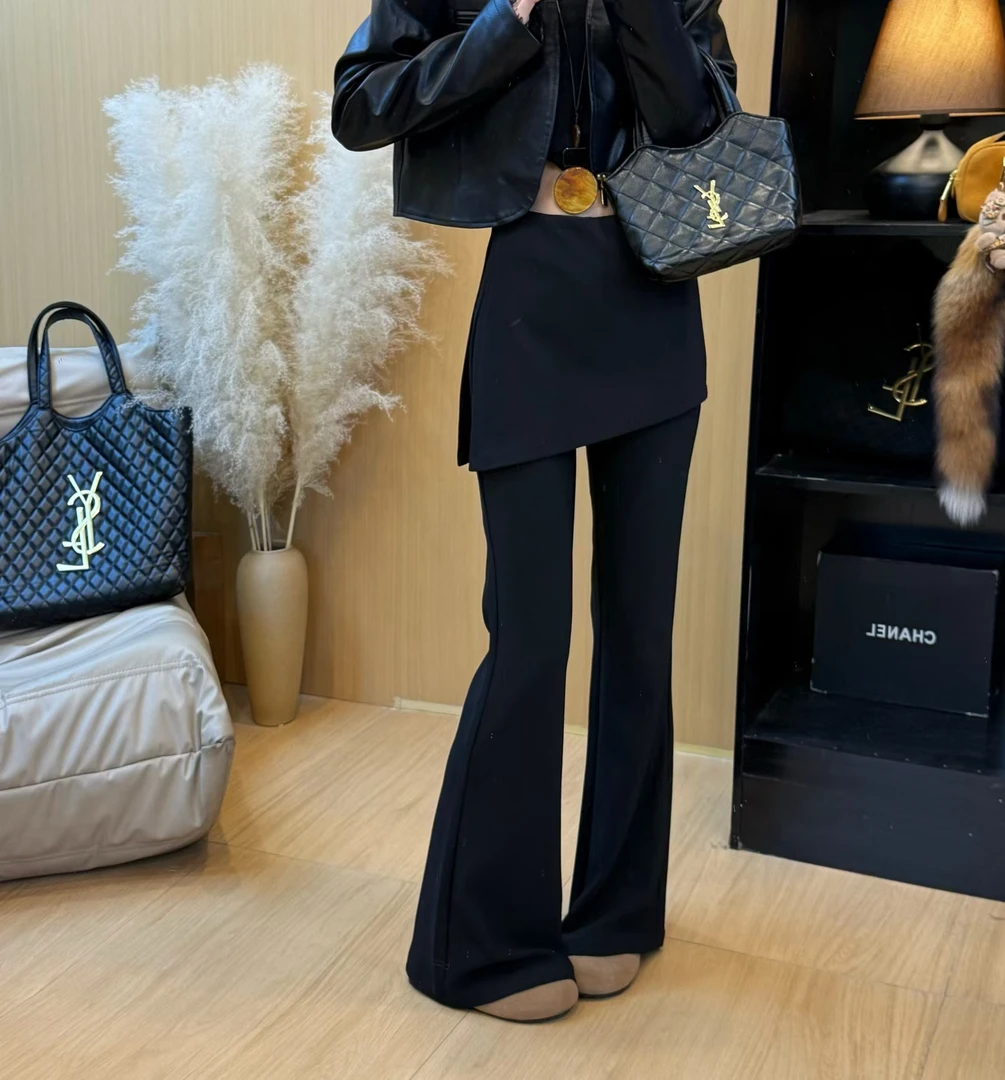 春夏新款韩版假两件裤裙设计感小众洋气显瘦遮肉轻奢气质